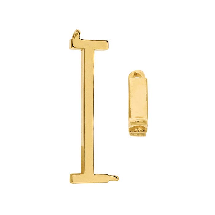 14K Yellow Gold Alphabet Sideways Festoon Pendant,I - RioGrande