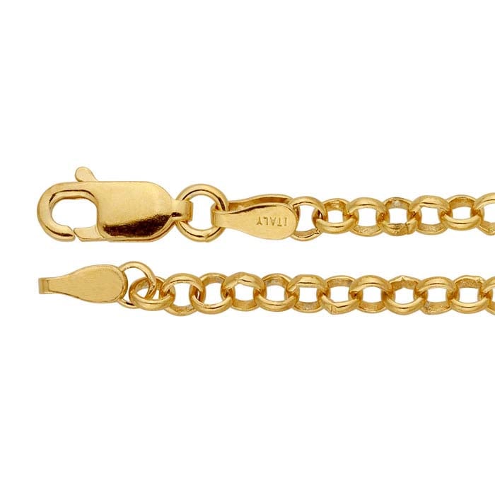3.2mm 14k Yellow Gold Oval Rolo Chain