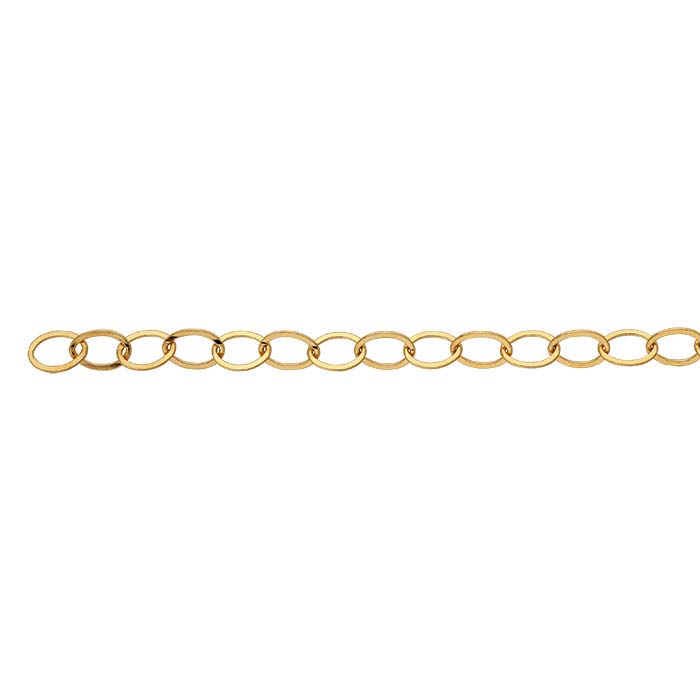14 K Gold Filled Flat Cable 6.5 mm LS Chain, 10.5 mm 14 20 Unfinished – A  Girls Gems