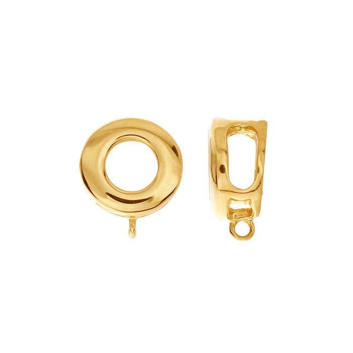 14K Yellow Gold Circle Pendant Bail with Ring RioGrande