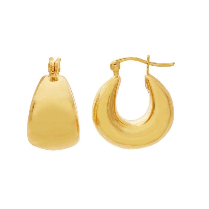 14K Yellow Gold Electroform Hoop Earrings - RioGrande