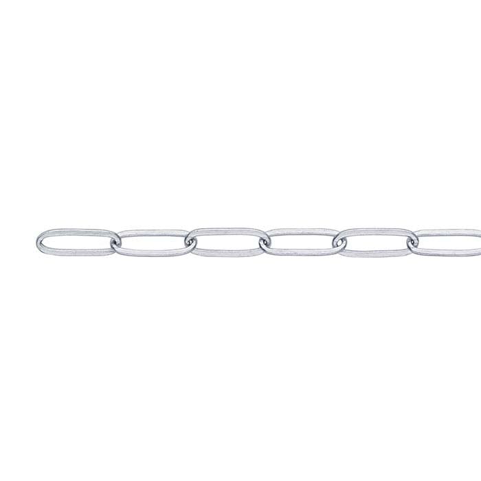 14K White Gold 2mm Flat Elongated Oval Cable Chain RioGrande