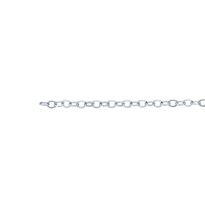 Double Extendable Cable Chain in 14k White Gold (1.00 mm)