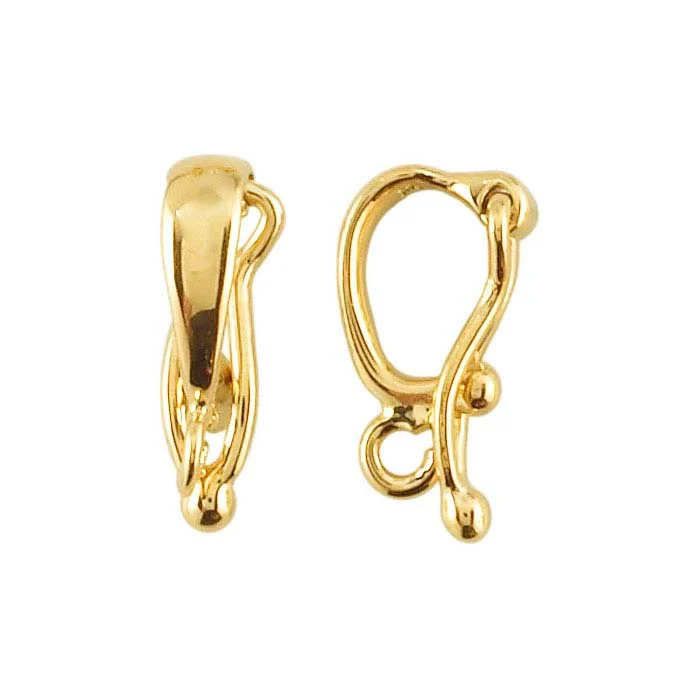 18K Yellow Gold Oval Necklace Enhancer with Open Ring RioGrande