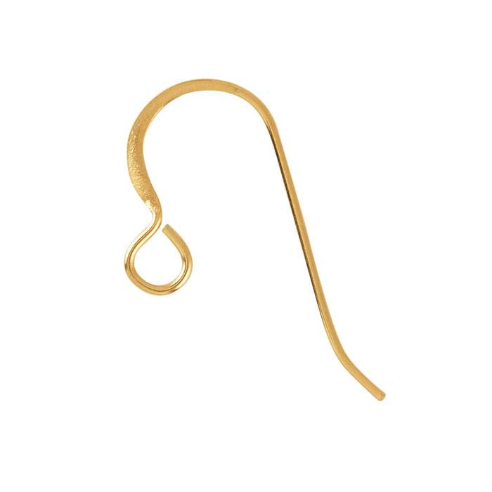 14K Yellow Gold Hammered Ear Wire with Loop - RioGrande