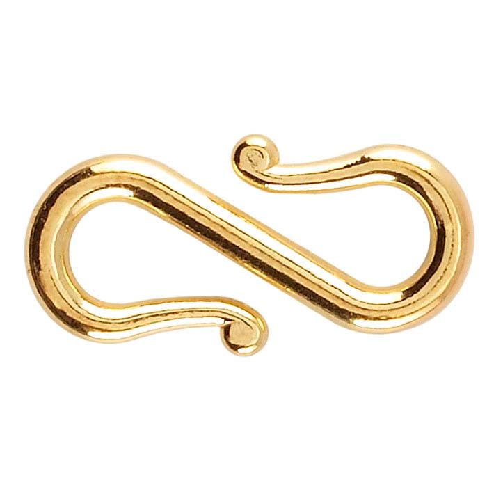 10 PCS 30X11MM SOLID COPPER S HOOK CLASP 18K GOLD PLATED  862PP 