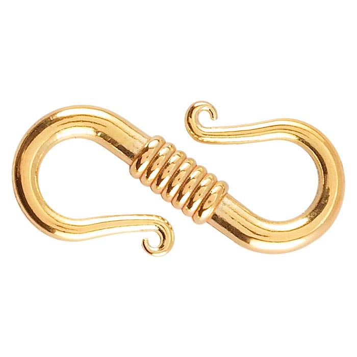 18K Yellow Gold Coil S-Hook Clasp