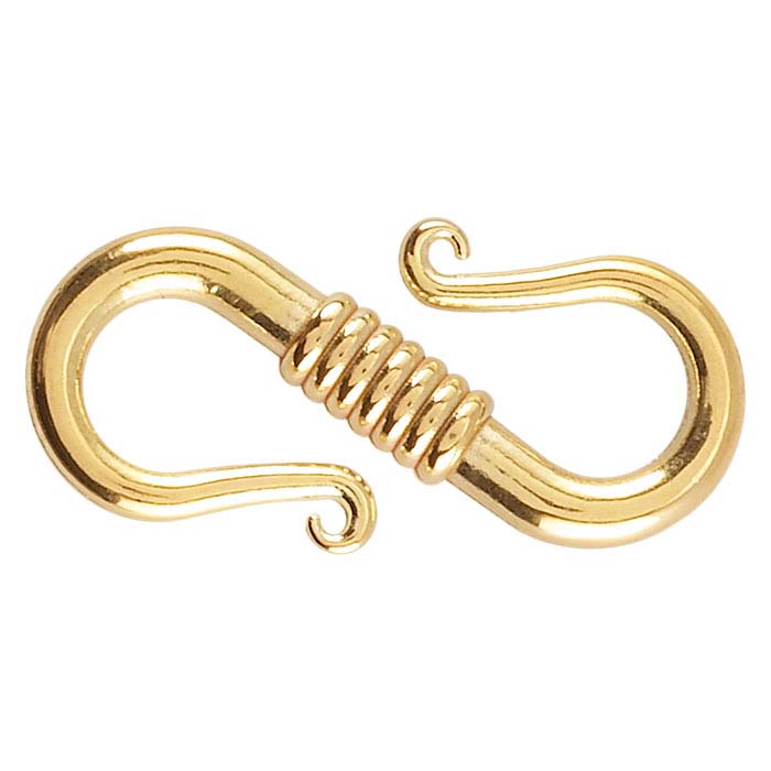 18K Yellow Gold Coil S-Hook Clasp - RioGrande