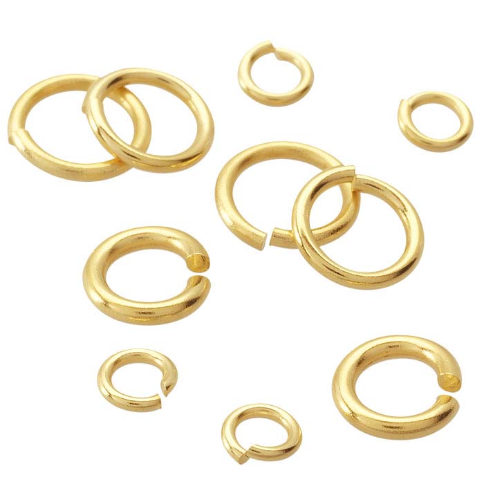 120 Pcs 3 Sizes 18K Gold Plated Jump Rings, Open Jump Rings for