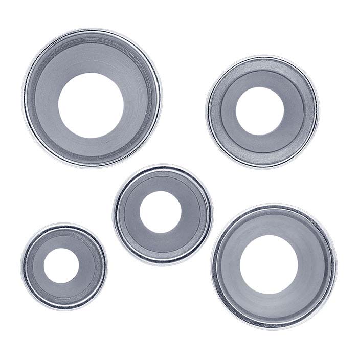 14K White Gold Round Tapered Tube Bezel Setting - RioGrande