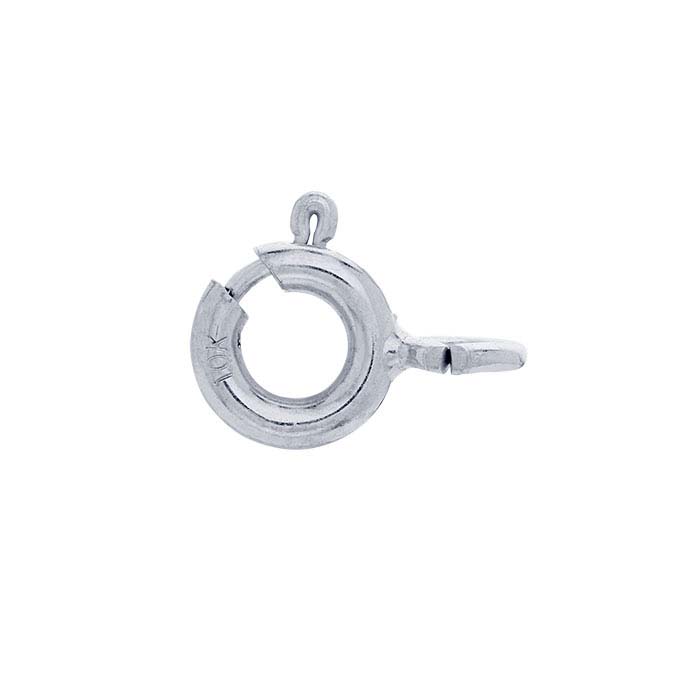 10K White Gold 5mm Spring Ring Clasp with Ring - RioGrande