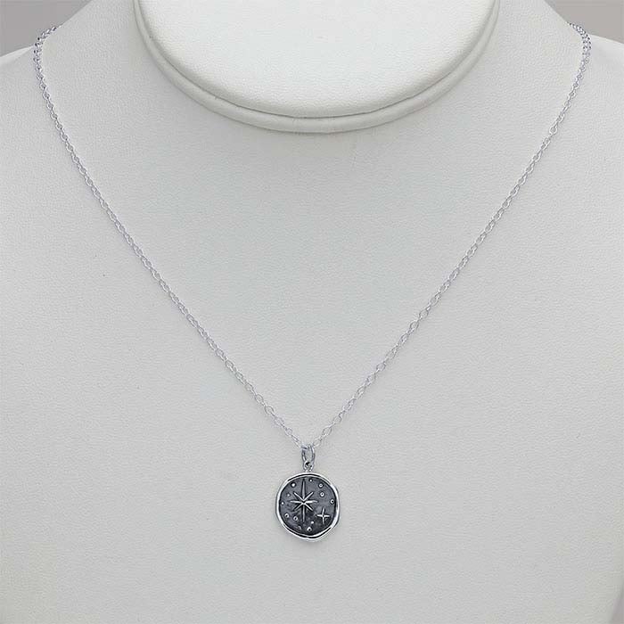 Sterling Silver North Star Wax Seal Necklace RioGrande