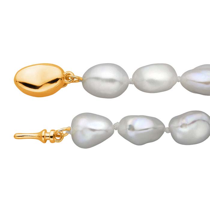 Natural 8–9mm White Keshi Pearl Necklace - RioGrande
