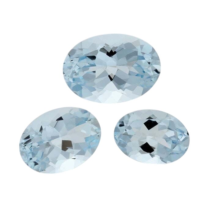 Aquamarine Oval Faceted Gemstones, AA-Grade - RioGrande
