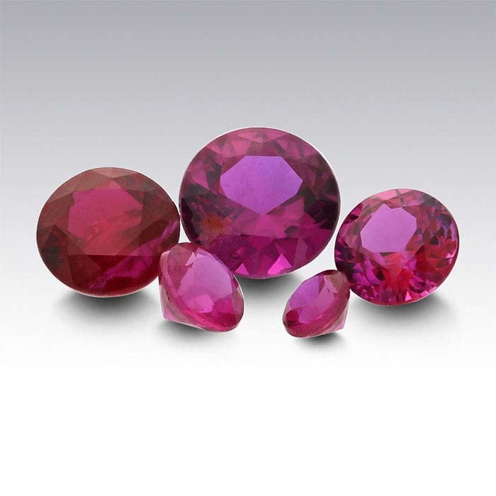 Ruby Diamond-Cut 2.5mm Round Faceted Gemstone, AAA-Grade