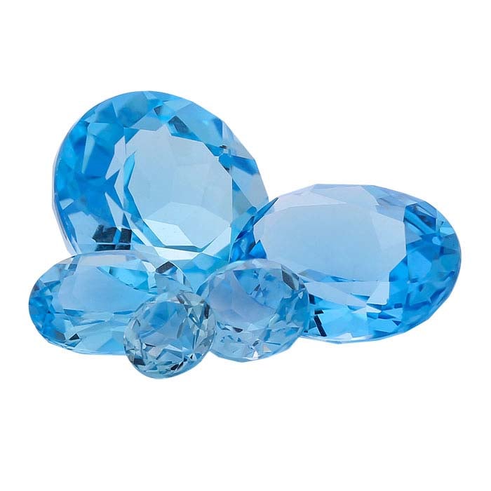 Swiss-Blue Topaz Oval Faceted Gemstones, AA-Grade - RioGrande