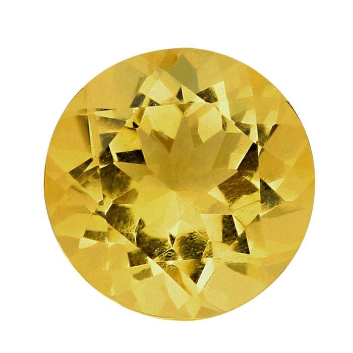 Yellow Citrine Round Faceted Gemstones, AA-Grade - RioGrande