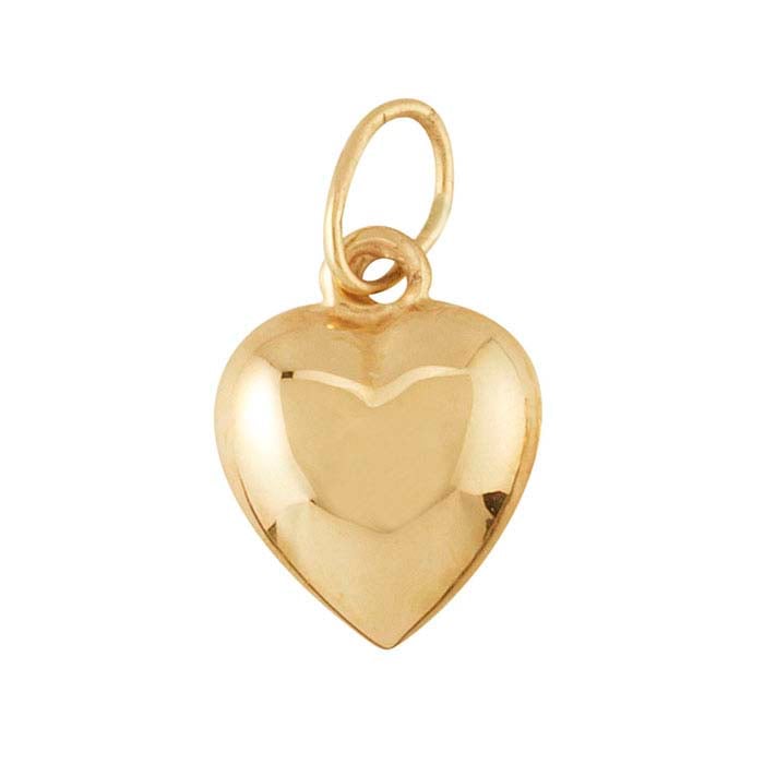 14K Yellow Gold Puffed Heart Charm - RioGrande