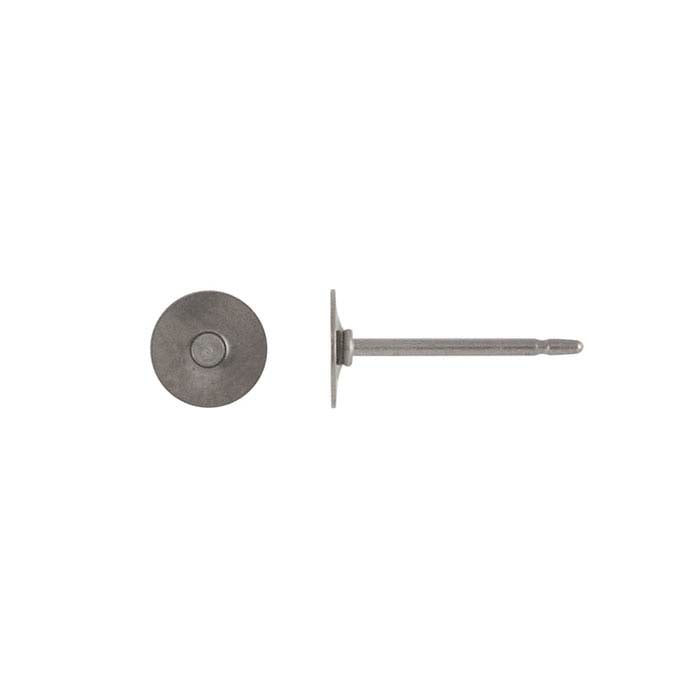 Titanium Earring Post Finding w 10mm Stainless Steel Flat Pad - 11mm Post  (100 pcs)