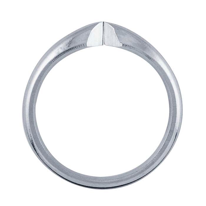 14K White Gold Half-Round Comfort Fit Ring Shank - RioGrande
