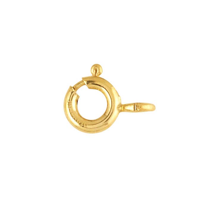 5mm NEW SOLID 10k Yellow Gold Spring Ring Clasp CLOSED Jump JewelryMaven USA 