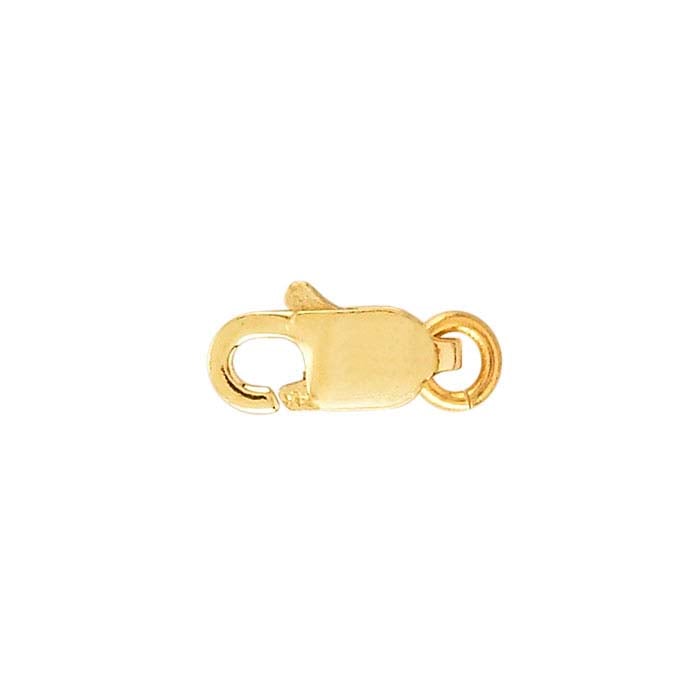 SOLID 10K 14K YELLOW GOLD LOBSTER CLASP CLAW LOBSTER LOCK WITH OPEN RING. 