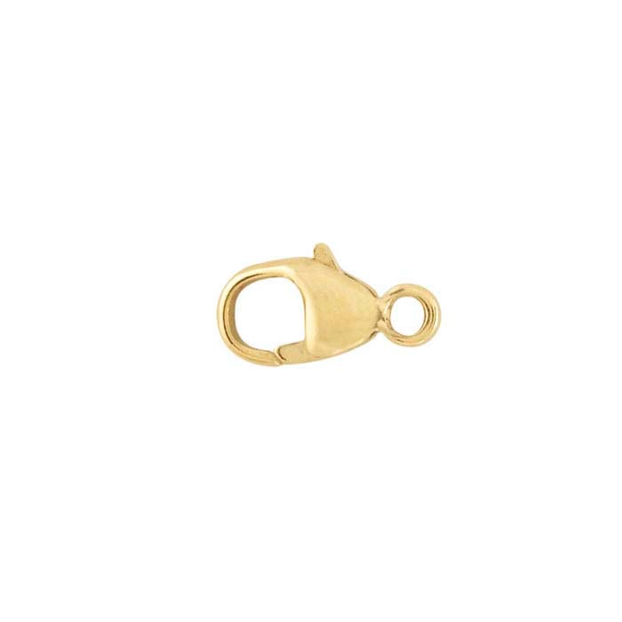 14K Yellow Gold 7.8mm Teardrop Lobster Clasp with Closed Ring