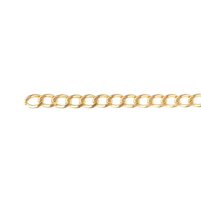 14/20 Yellow Gold-Filled 5.5mm Diamond-Cut Curb Chain, By
