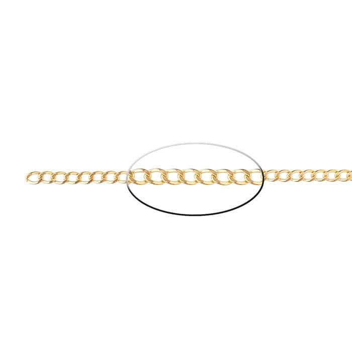 14/20 Yellow Gold-Filled 5.5mm Diamond-Cut Curb Chain, By