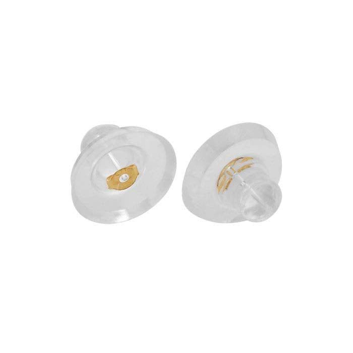 Pair of 14K Gold Mushroom Silicone Grip Earring Backs Protective