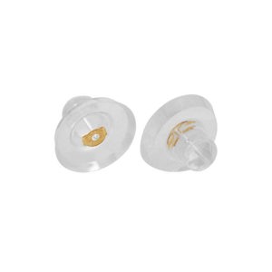 14K Yellow Gold Silicone-Covered 8.8mm Friction Ear Nut with Disc