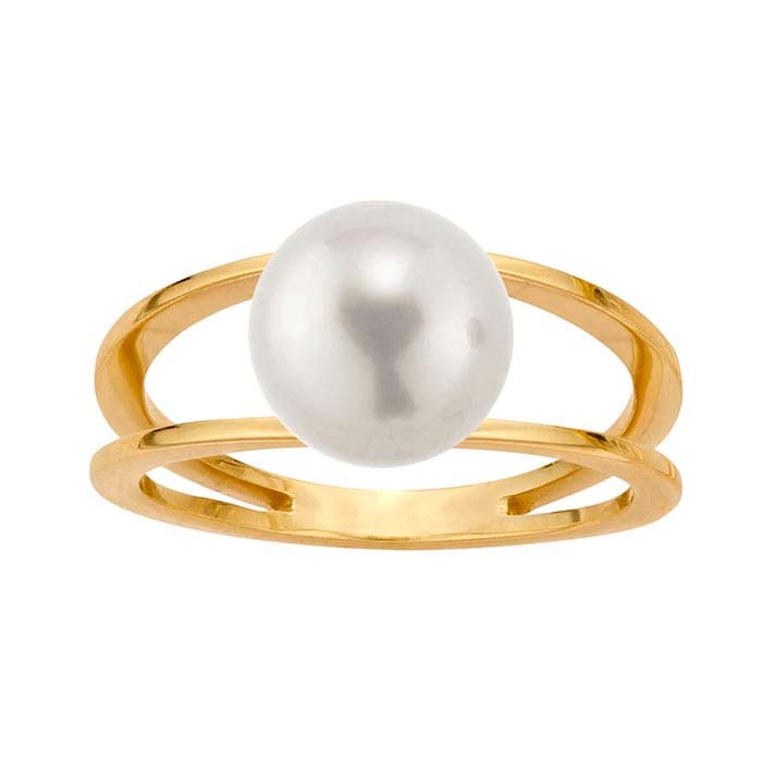 【wingbling】B[14kGold] Prince Pearl 14K Yellow Gold Open Shank Pearl Ring Mounting - RioGrande