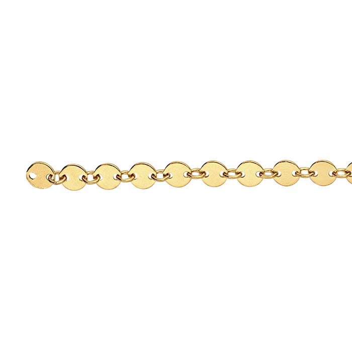 14 K Gold Filled Disc Jewelry Chains, 14 20 Gold Round 4 mm Flat Coin – A  Girls Gems