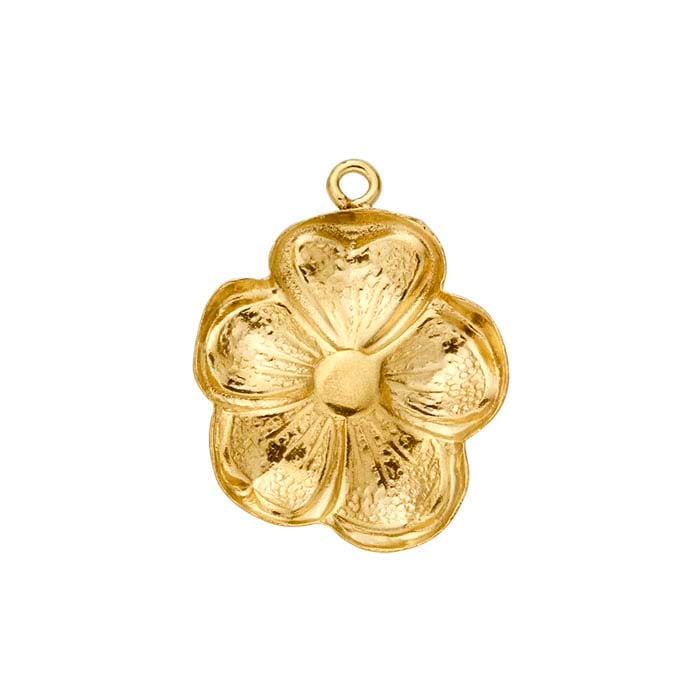 14/20 Yellow GoldFilled Flower Charm with Closed Ring RioGrande