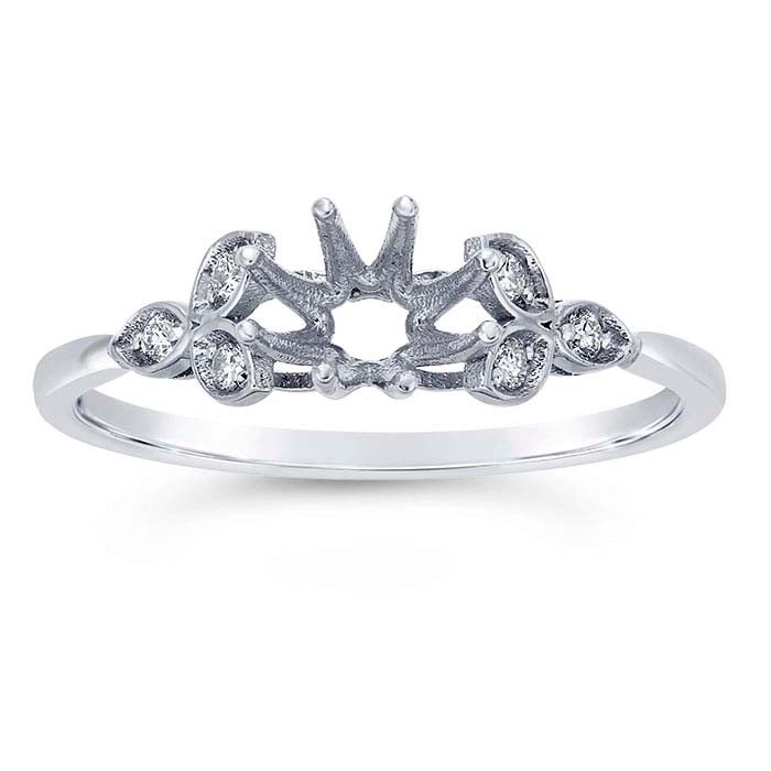 White Topaz Opal Crown Keepsake ring - 14K White Gold |JewelsForMe