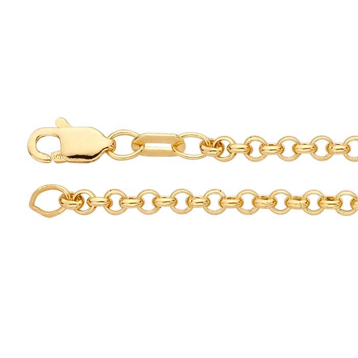14K Yellow Gold Hollow Round Rolo Chain - RioGrande