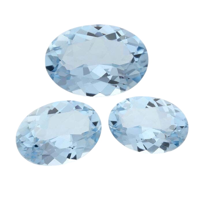Aquamarine Oval Faceted Gemstones, AAA-Grade RioGrande