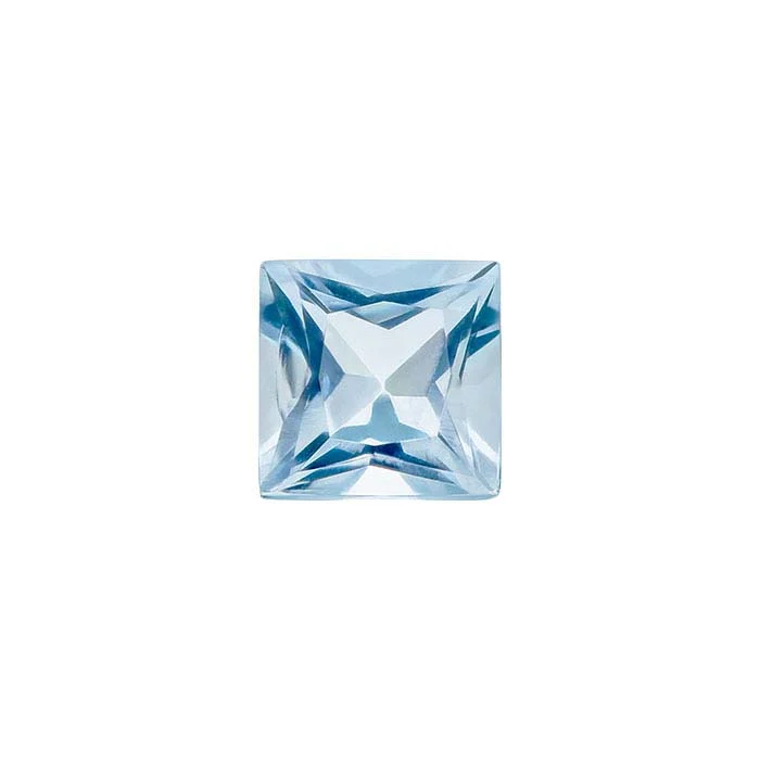 Aquamarine 5mm Princess Faceted Gemstone, A-Grade - RioGrande