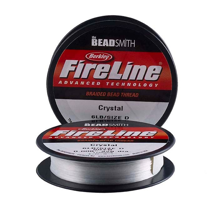 FireLine Braided Beading Thread, 6lb Test and 0.006 Thick, Crystal Clear  (50 Yards)