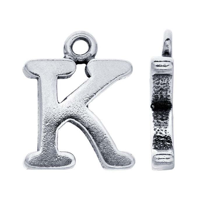 Sterling Silver Block Alphabet Charm, 