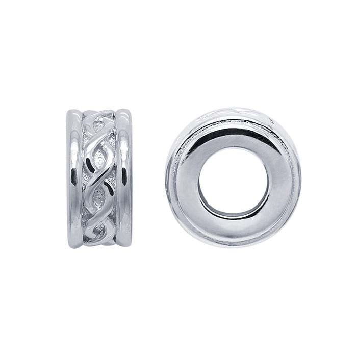Sterling Silver 8 x 4mm Roundel 