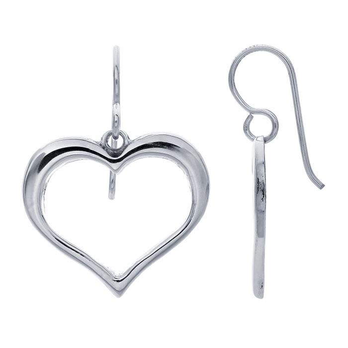 Sterling Silver Open Heart Earrings RioGrande