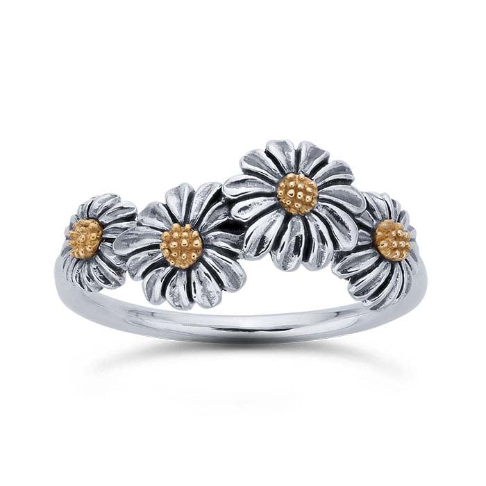 Sterling Silver Four Daisies Rings RioGrande
