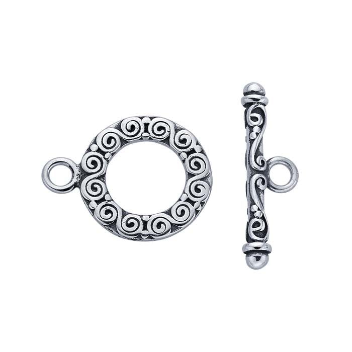 Sterling Silver 13.7mm Swirl Toggle Clasp RioGrande