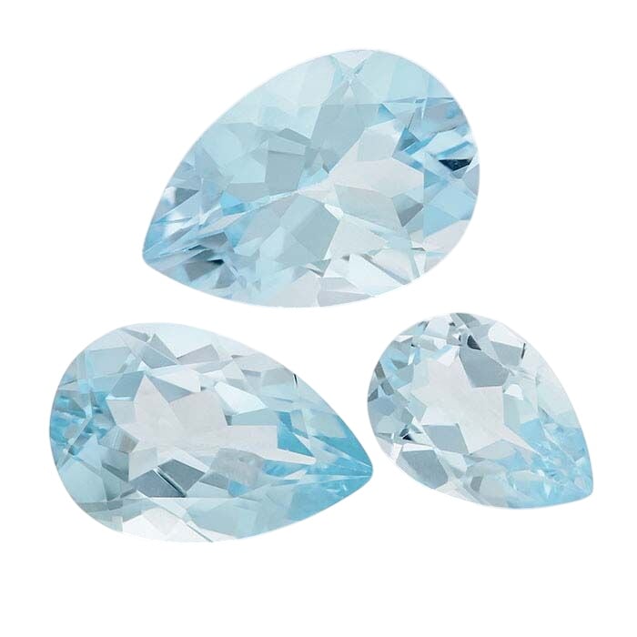 ◇typeservice◇ Transcendence Top Sky Blue Sky-Blue Topaz Pear Faceted Gemstone - RioGrande
