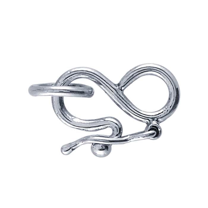 Sterling Silver Hook & Eye Clasp with Safety Catch