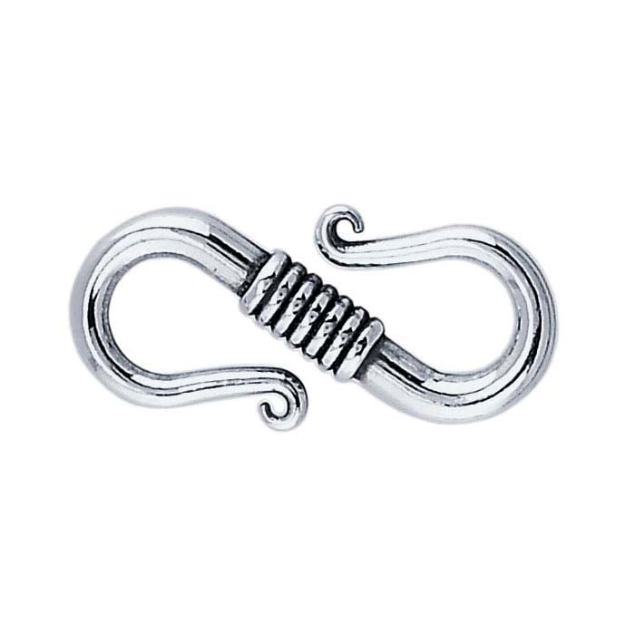 Sterling Silver Coil Design S-Hook Clasp