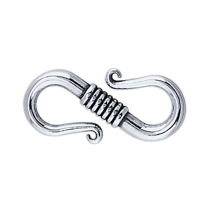 Hook Clasps, Small S 14mm, Sterling Silver (1 Piece) 