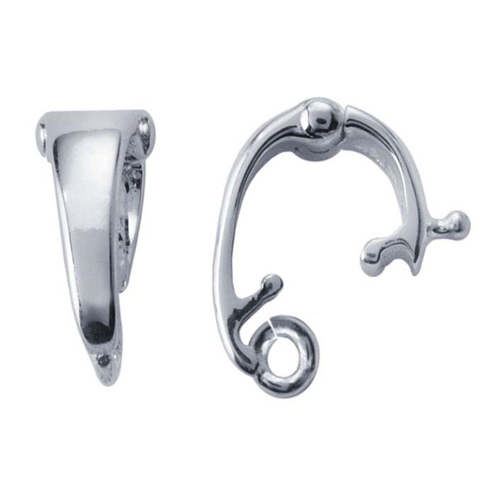 Sterling Silver Hinged Necklace Enhancers with Ring RioGrande