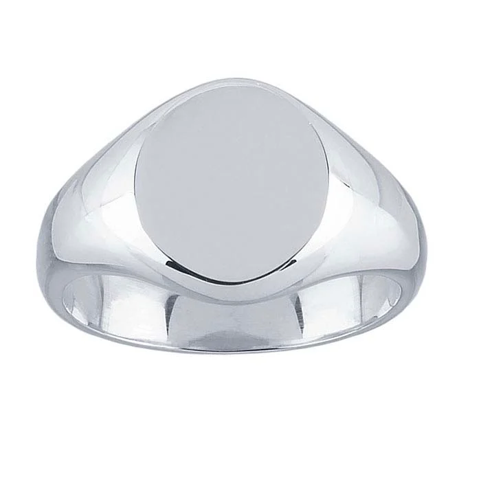 Sterling Silver 11 x 9mm Oval Signet Ring - RioGrande